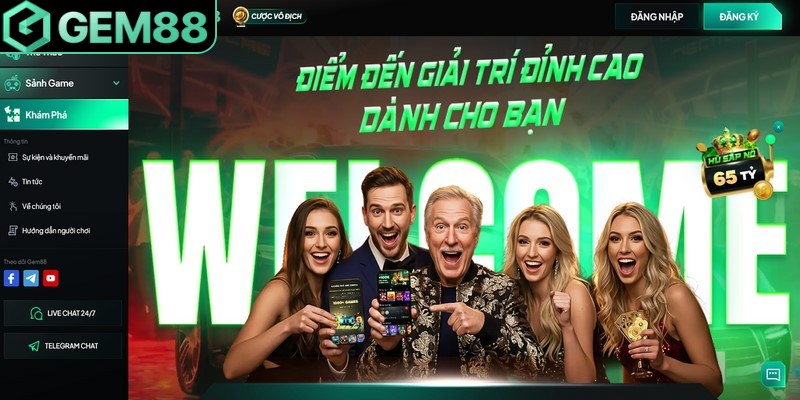 Mở trình duyệt và truy cập trang chủ để đăng ký Gem88
