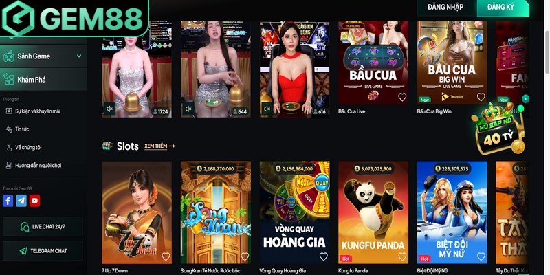 Gem88 cung cấp hàng trăm tựa game slot đa dạng