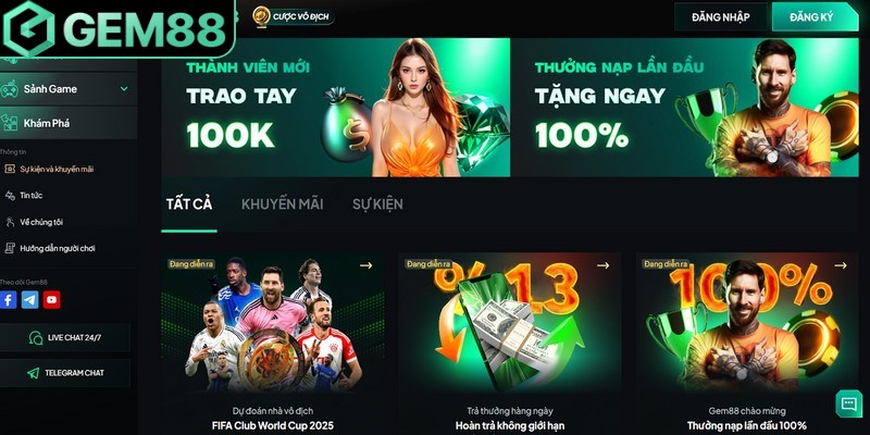 Đáp ứng điều kiện khuyến mãi Gem88 nhận thưởng thành công