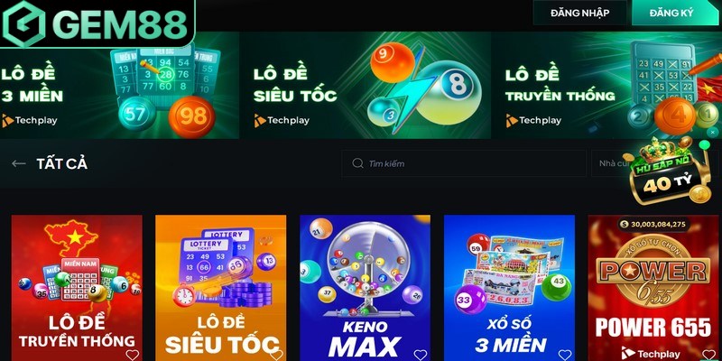 Gem88 cung cấp nhiều hình thức xổ số đa dạng
